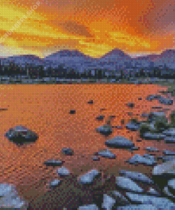 June Lake California Sunset Diamond Painting