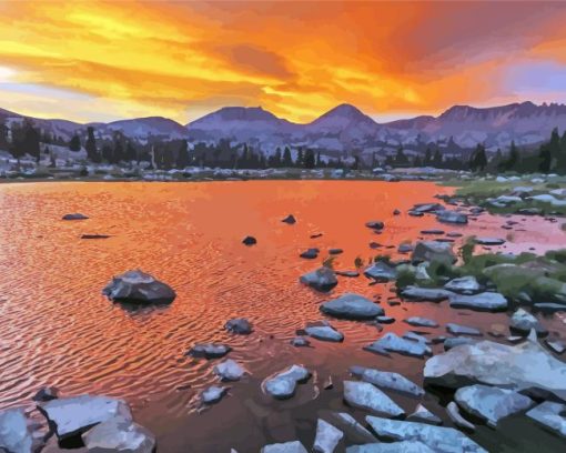 June Lake California Sunset Diamond Painting