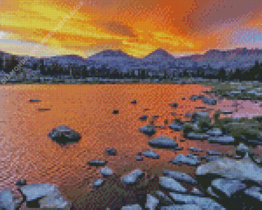 June Lake California Sunset Diamond Painting