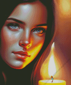 Lady And Candle Diamond Painting