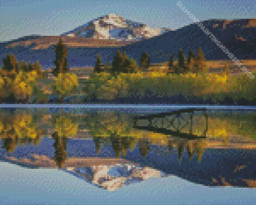 Lake Camp Water Reflection Diamond Painting