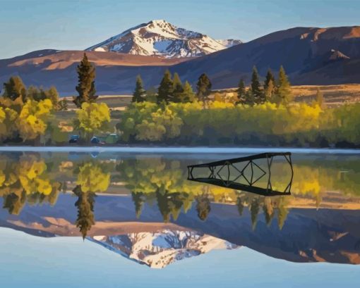 Lake Camp Water Reflection Diamond Painting