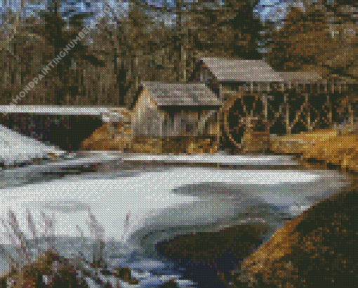 Mabry Mill With Frozen Water Diamond Painting