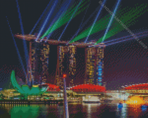 Marina Bay Sands Singapore Light Show Diamond Painting