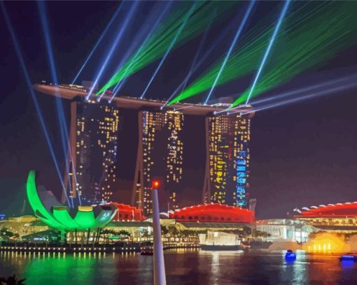 Marina Bay Sands Singapore Light Show Diamond Painting