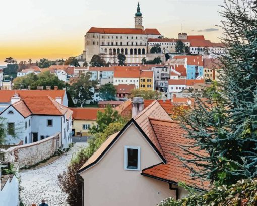 Mikulov Castle in Moravia Diamond Painting