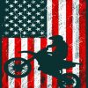 Motorcycle Silhouette On Flag Diamond Painting