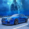 Nissan Skyline Gtr R34 Blue Car Diamond Painting