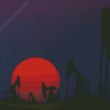 Oil Wells Silhouette Diamond Painting