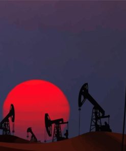 Oil Wells Silhouette Diamond Painting