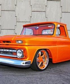 Orange Classic Truck Diamond Painting