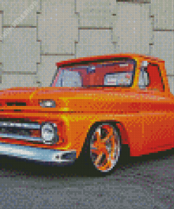 Orange Classic Truck Diamond Painting