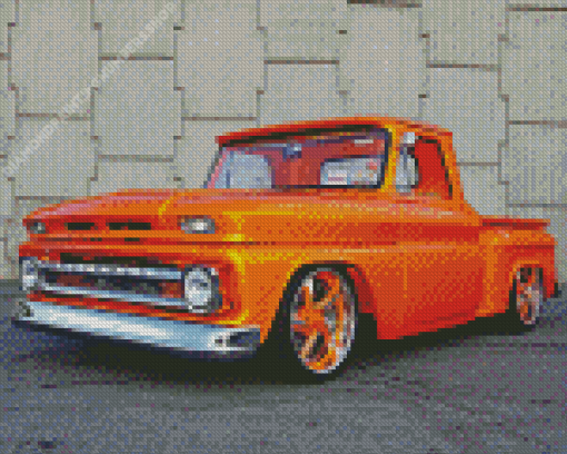 Orange Classic Truck Diamond Painting