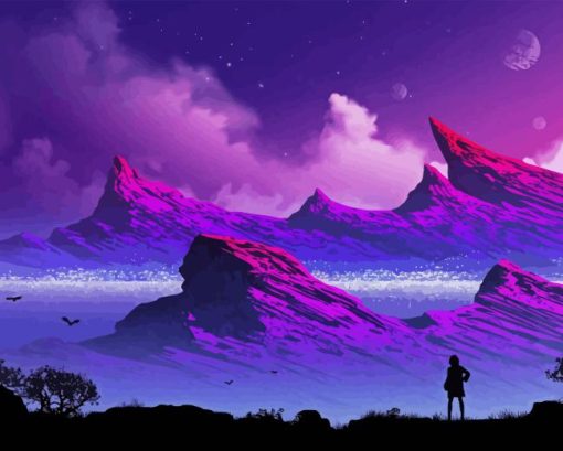 Purple Mountain Diamond Painting