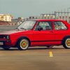 Red Volkswagen Golf Mk1 Car Diamond Painting