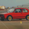 Red Volkswagen Golf Mk1 Car Diamond Painting