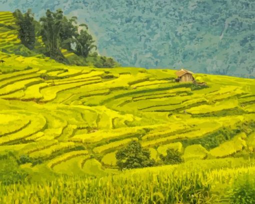 Rice Fields Diamond Painting