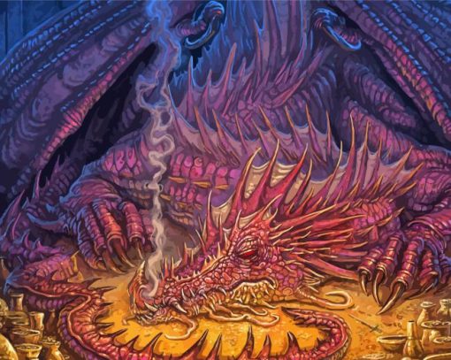 Smaug Sleeping On Golden Diamond Painting