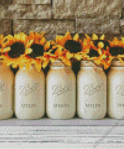 Sunflowers In Jars Diamond Painting