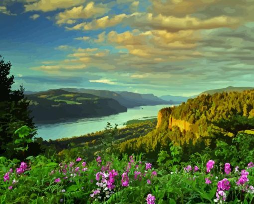 Sunny Columbia River Diamond Painting