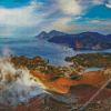 Volcano On The Island Of Vulcano Italy Diamond Painting