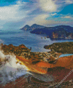 Volcano On The Island Of Vulcano Italy Diamond Painting