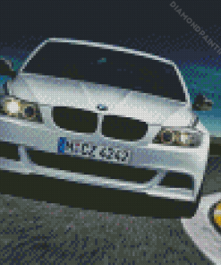 White E90 Car Diamond Painting