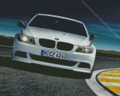 White E90 Car Diamond Painting