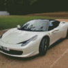 White Ferrari 458 Diamond Painting