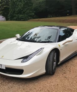 White Ferrari 458 Diamond Painting