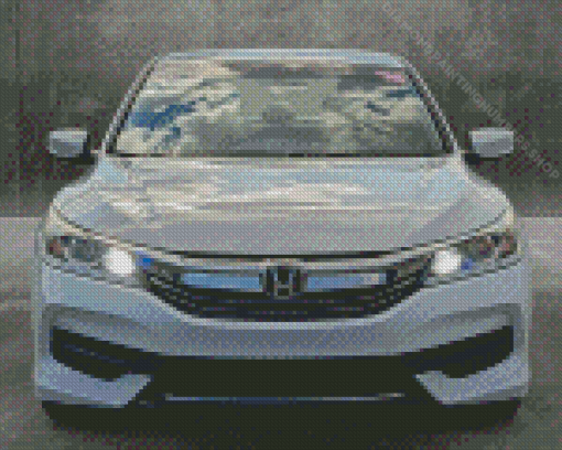 White Accord Honda Sport Car Diamond Painting