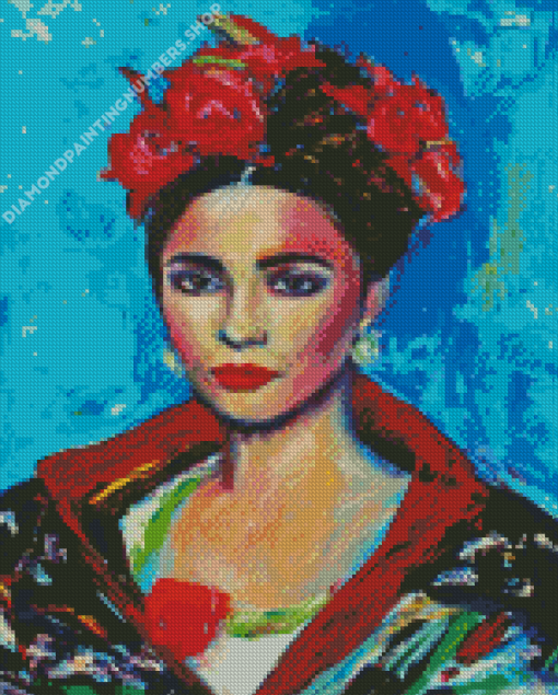 Woman With Floral Hair Diamond Painting