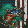 American Flag and Fish Diamond Painting