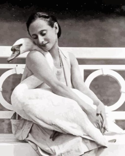 Anna Pavlova and Swan Diamond Painting