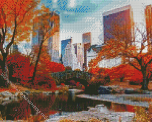 Autumn New York Central Park Diamond Painting