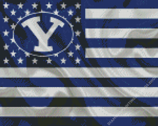 BYU Cougars Football Flag Diamond Painting