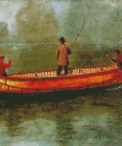 Bierstadt Fishing from a Canoe Diamond Painting