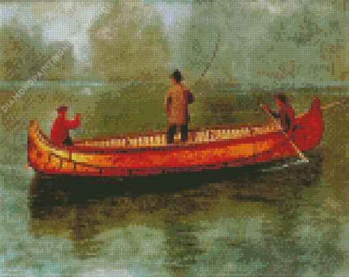 Bierstadt Fishing from a Canoe Diamond Painting