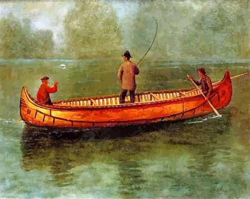 Bierstadt Fishing from a Canoe Diamond Painting