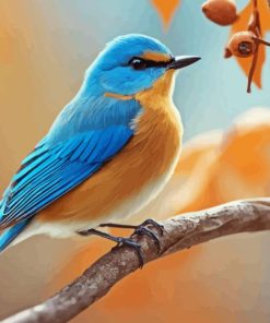 Blue Bird In Autumn Diamond Painting