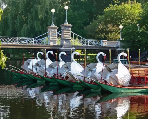 Boston Swan Boats Diamond Painting