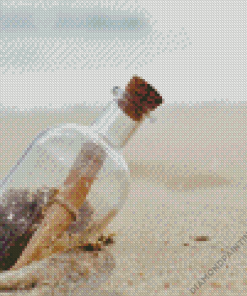 Bottle On Beach Diamond Painting