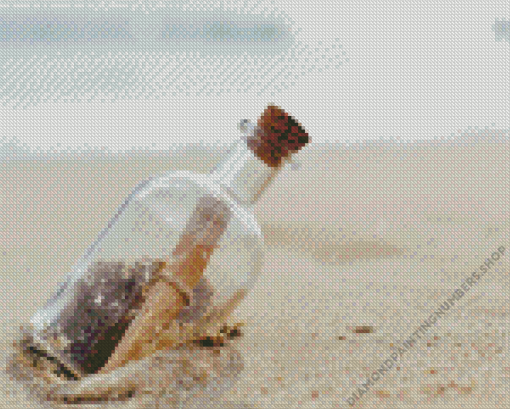 Bottle On Beach Diamond Painting