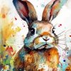 Bunny In Flower Field Diamond Painting