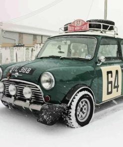 Classic Mini Rally Car Diamond Painting