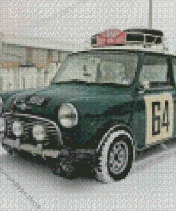 Classic Mini Rally Car Diamond Painting