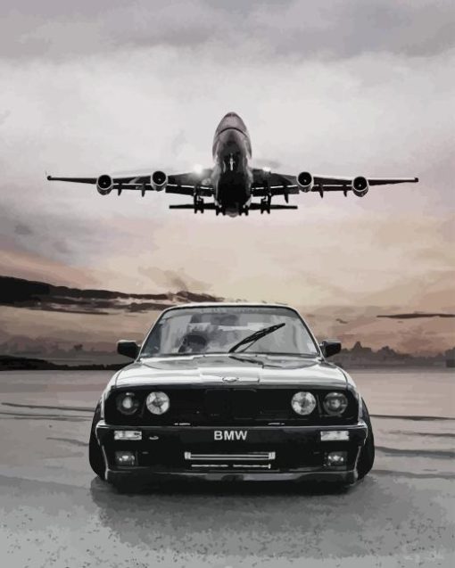 E30 And Plane Diamond Painting