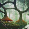 Fantasy House In Woods Diamond Painting