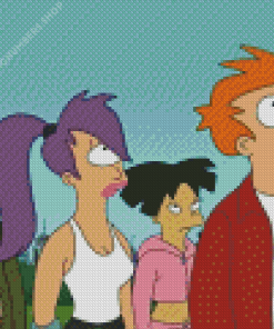 Fry and Leela Diamond Painting