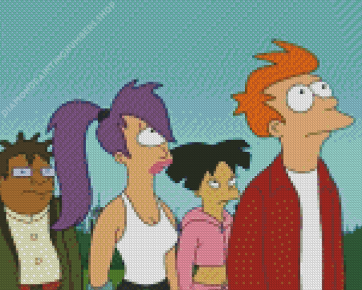 Fry and Leela Diamond Painting